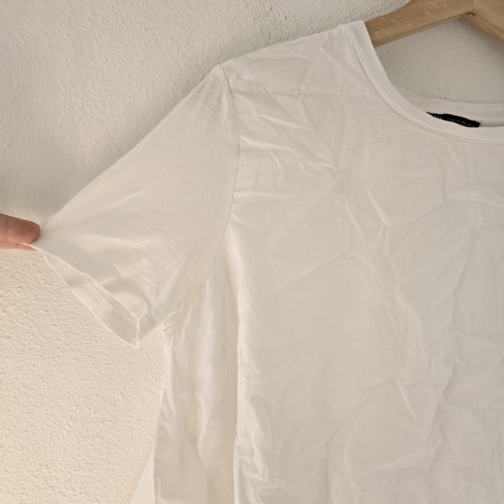 ZARA White Bubble T-Shirt Short Sleeve Boxy Medium - Picture 3 of 6